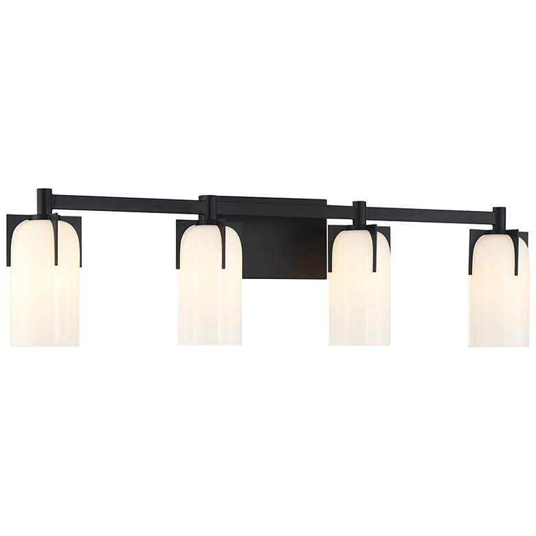Image 3 Caldwell 4-Light Bathroom Vanity Light in Matte Black more views