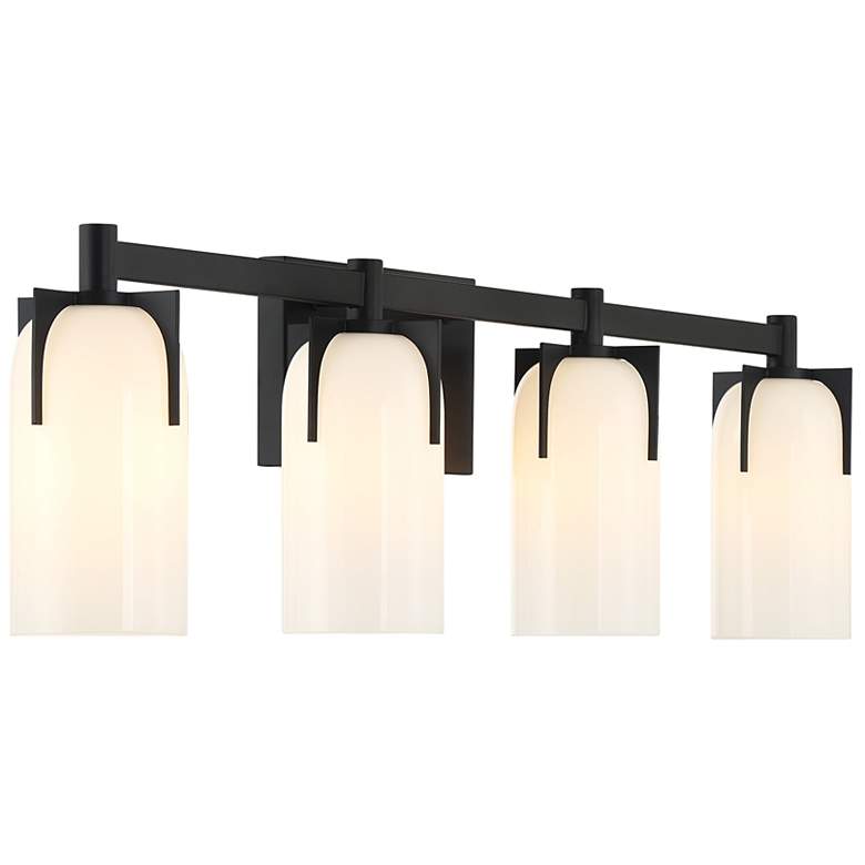 Image 4 Caldwell 4-Light Bathroom Vanity Light in Matte Black more views