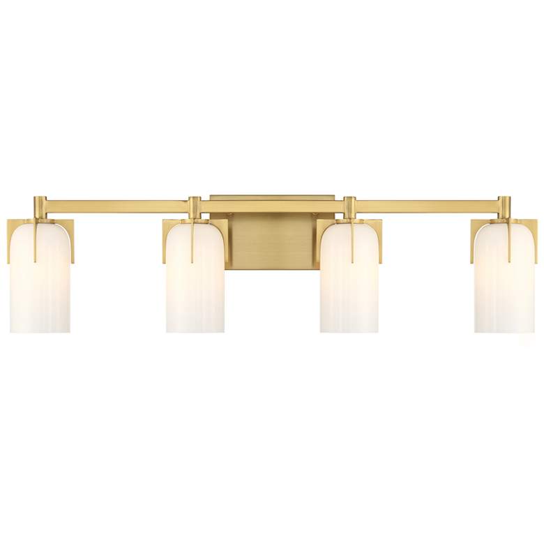Image 1 Caldwell 4-Light Bathroom Vanity Light in Warm Brass
