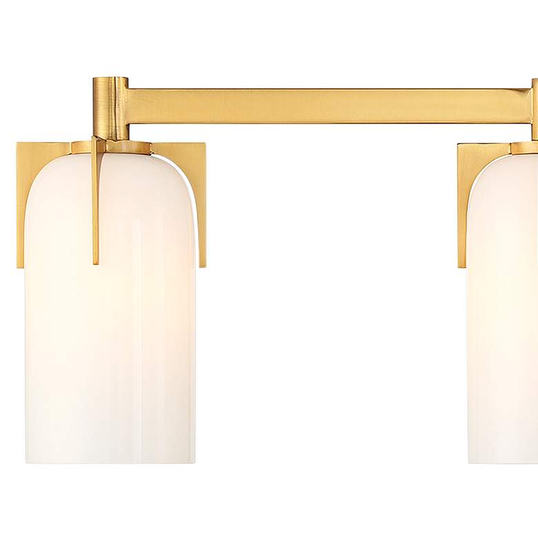 Image 2 Caldwell 4-Light Bathroom Vanity Light in Warm Brass more views