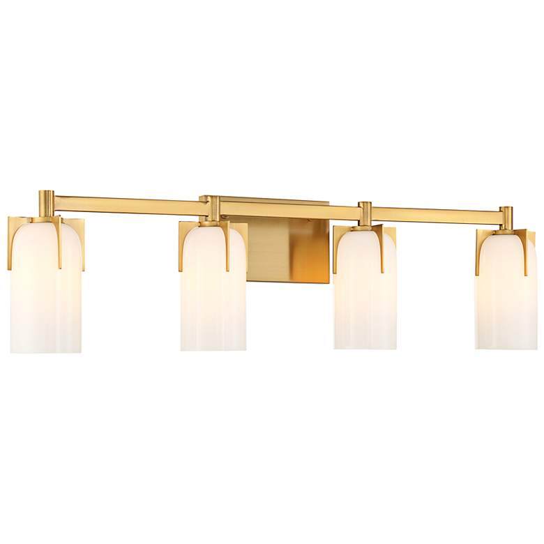 Image 4 Caldwell 4-Light Bathroom Vanity Light in Warm Brass more views