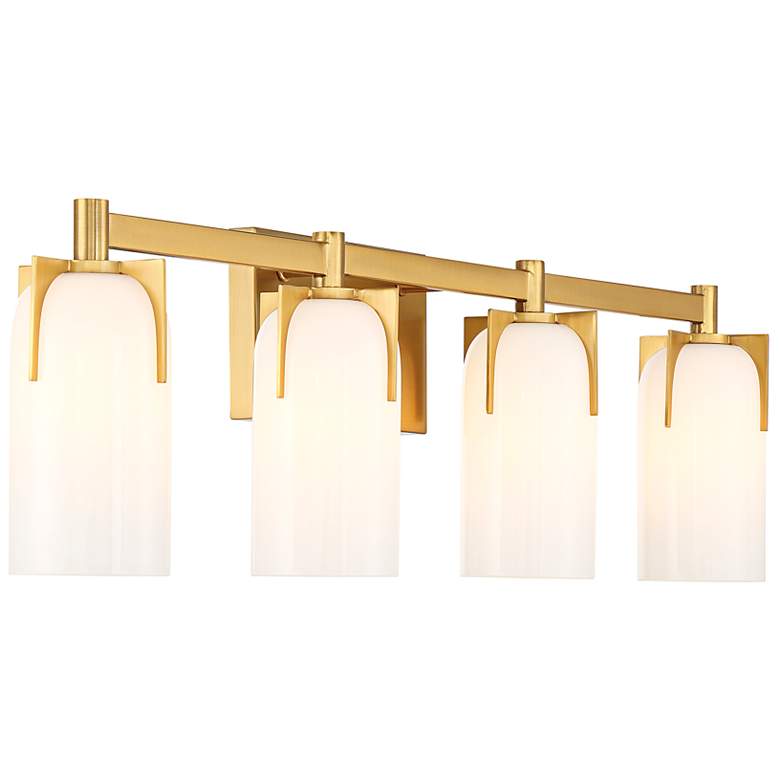 Image 5 Caldwell 4-Light Bathroom Vanity Light in Warm Brass more views