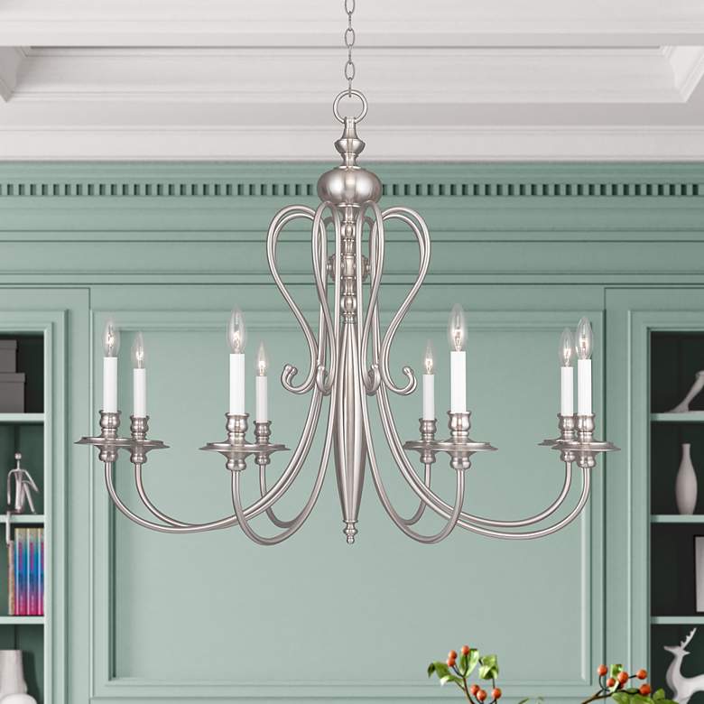 Image 1 Caldwell 8 Light Brushed Nickel Chandelier