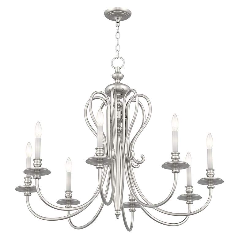 Image 4 Caldwell 8 Light Brushed Nickel Chandelier more views
