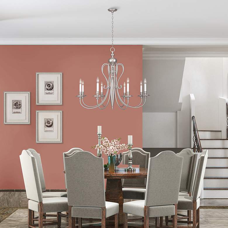 Image 7 Caldwell 8 Light Brushed Nickel Chandelier more views