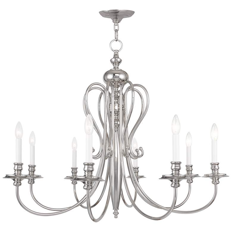 Image 1 Caldwell 8 Light Polished Nickel Chandelier