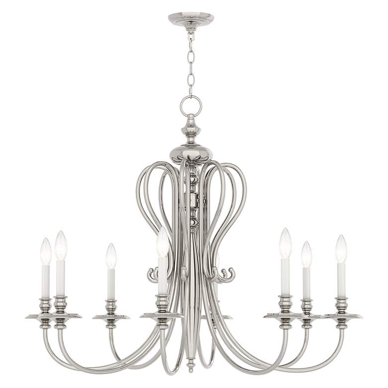 Image 3 Caldwell 8 Light Polished Nickel Chandelier more views