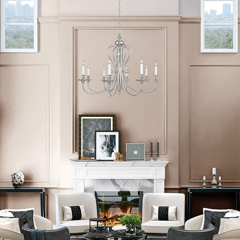 Image 6 Caldwell 8 Light Polished Nickel Chandelier more views