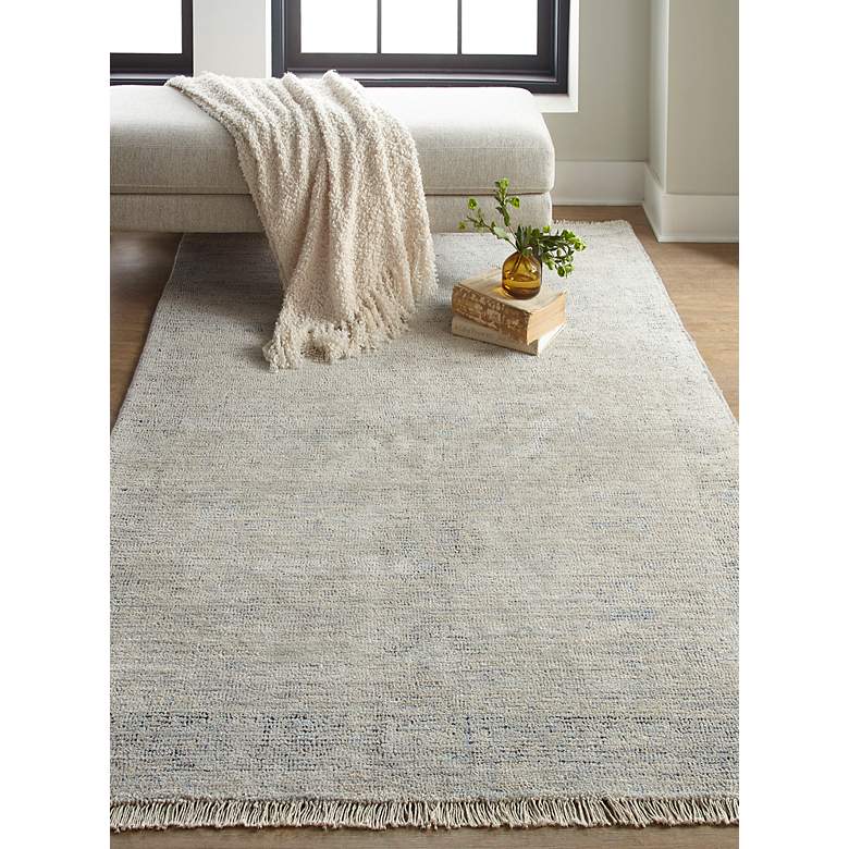 Image 1 Caldwell 8798805 5&#39;x7&#39;6 inch Warm Gray and Blue Wool Area Rug
