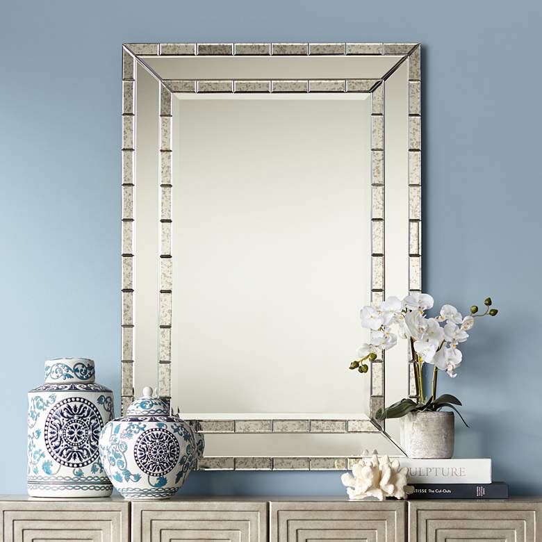 Image 1 Caldwell Antique Frame 28 inch x 40 inch Rectangular Wall Mirror