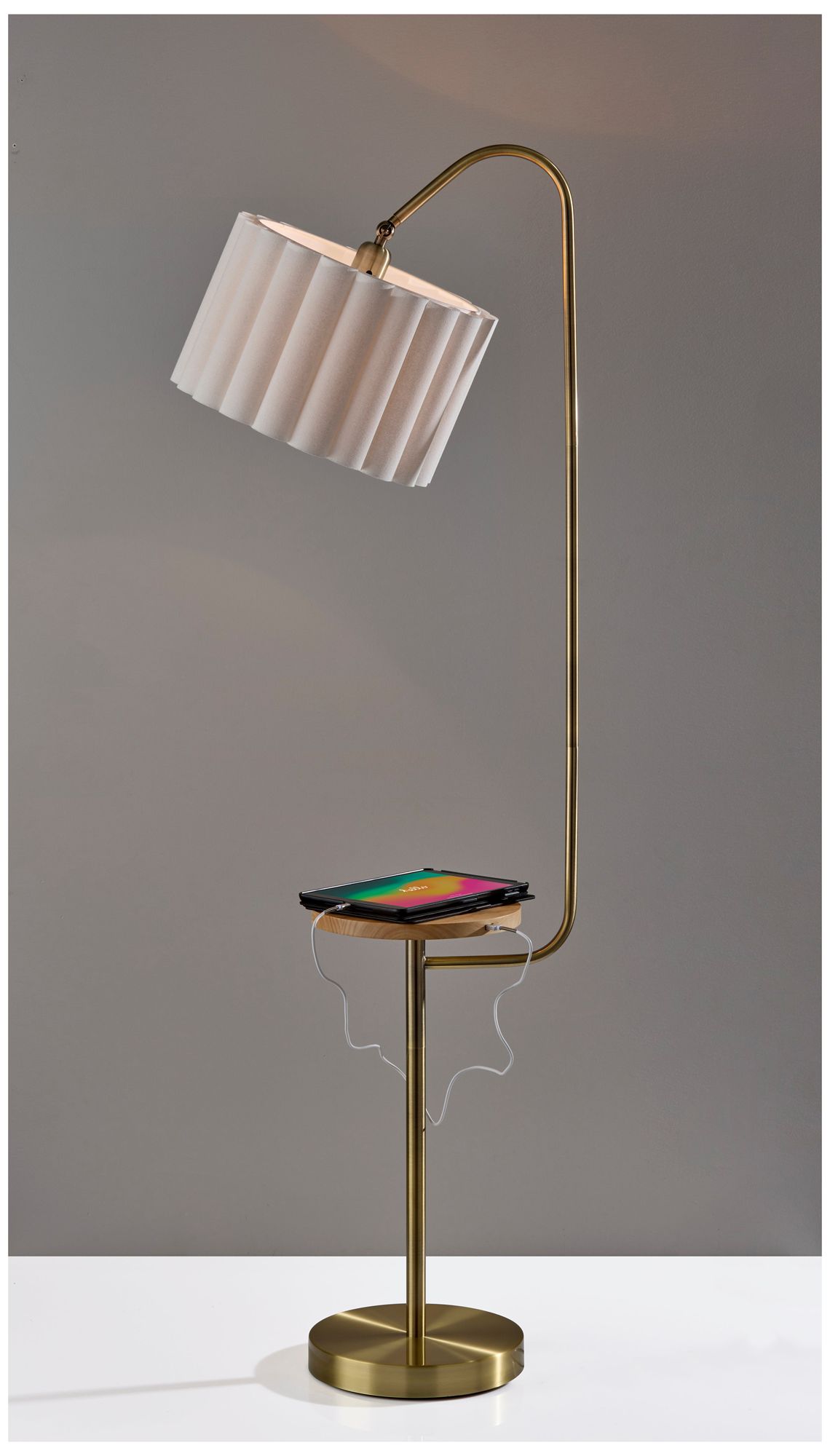 Image 4 Caldwell Shelf Floor Lamp- Antique Brass more views