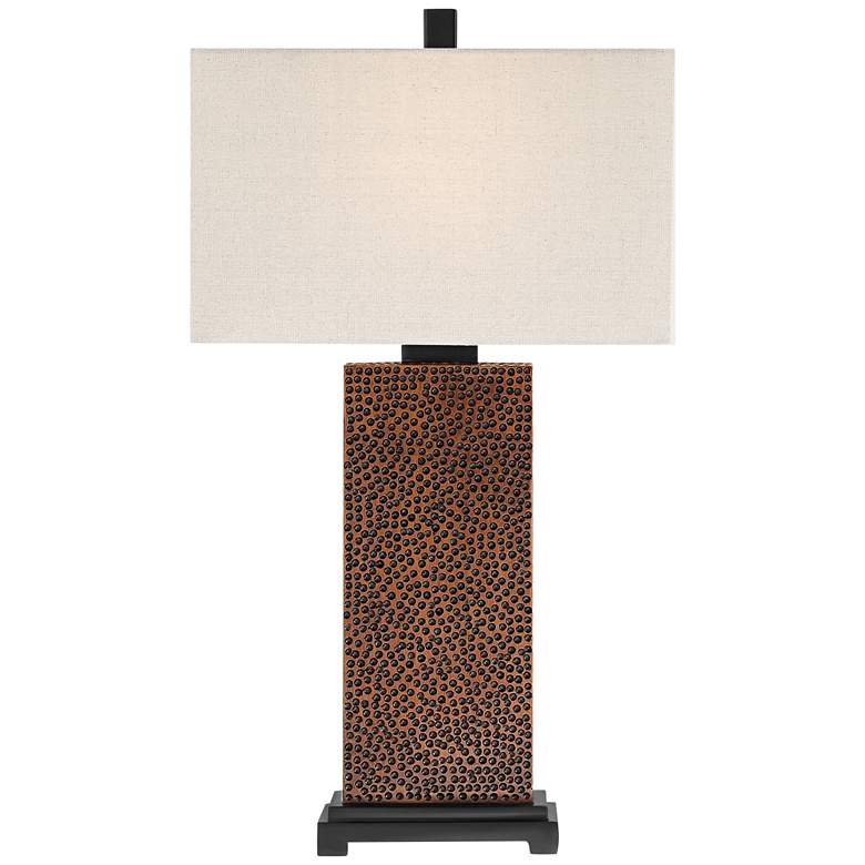 Caldwell Textured Column Bronze Table Lamps Set of 2 more views