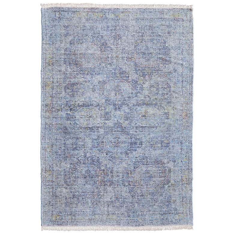 Image 1 Caldwell Transitional Distressed Hand Woven Blue Area Rug 8804F