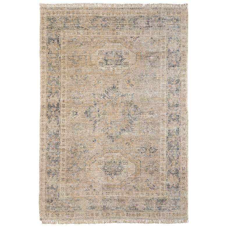 Image 1 Caldwell Transitional Medallion Hand Woven Tan Area Rug 8798F