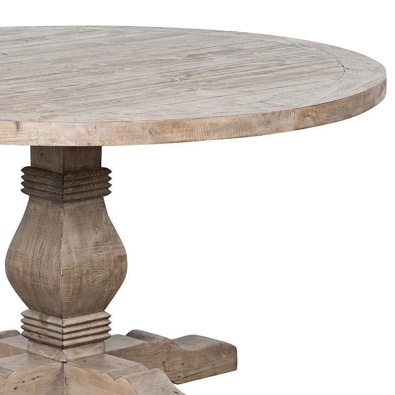 Image 2 Caleb 55" Wide Reclaimed Desert Wood Round Rustic Dining Table more views