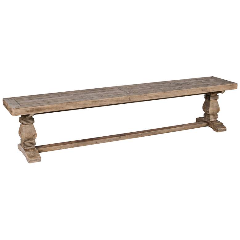 Image 1 Caleb 83" Wide Hand-Distressed Desert Wood Rectangular Bench