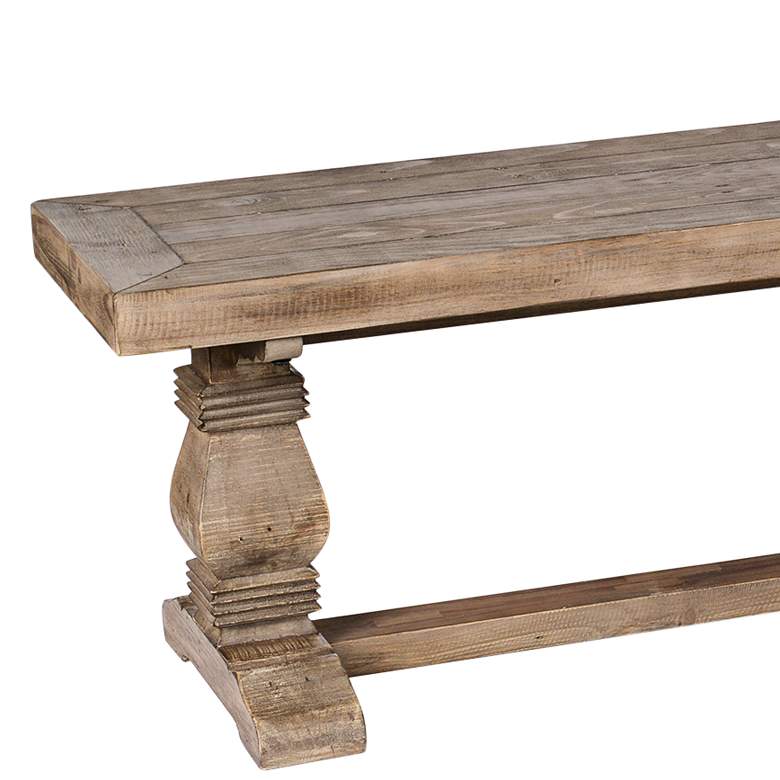 Image 2 Caleb 83" Wide Hand-Distressed Desert Wood Rectangular Bench more views