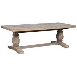 Caleb 94" Wide Distressed Wood Rectangular Dining Room Trestle Table