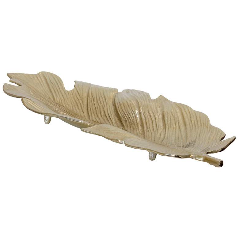 Image 1 Caleb Leaf Dish Champagne Gold 33" x 4" x 13"