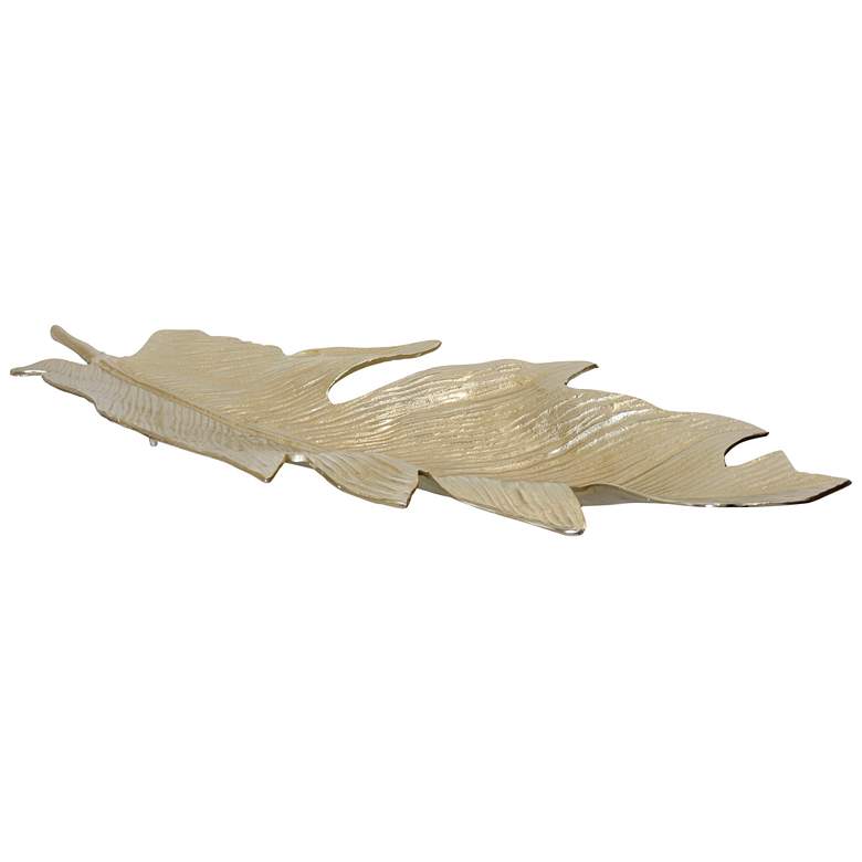 Image 1 Caleb Leaf Dish Champagne Gold 42" x 4" x 16"