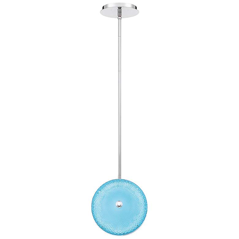 Image 2 Caledonia 10"W Blue Honeycomb Glass LED Mini Pendant Light