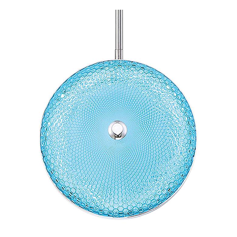 Image 3 Caledonia 10"W Blue Honeycomb Glass LED Mini Pendant Light more views