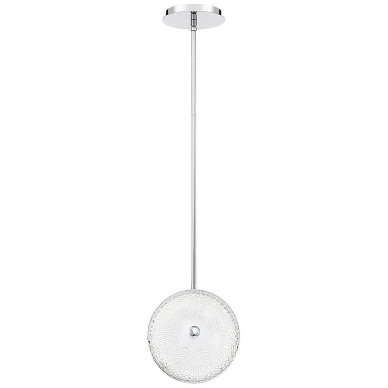 Image 2 Caledonia 10"W Clear Honeycomb Glass LED Mini Pendant Light