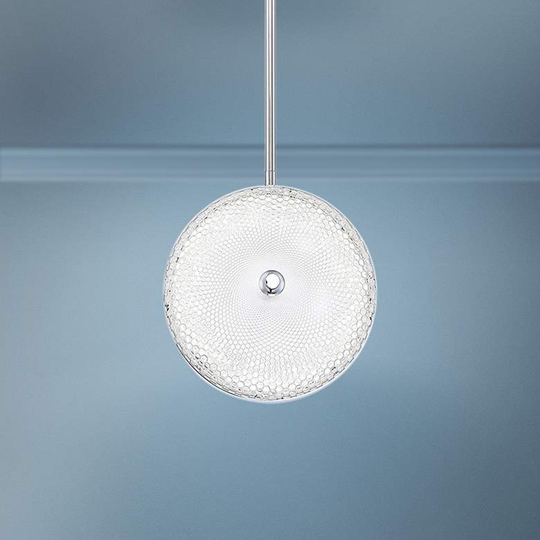 Image 1 Caledonia 10"W Clear Honeycomb Glass LED Mini Pendant Light