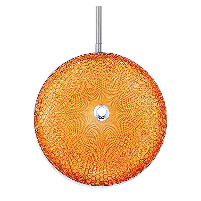 Image 3 Caledonia 10"W Orange Honeycomb Glass LED Mini Pendant Light more views