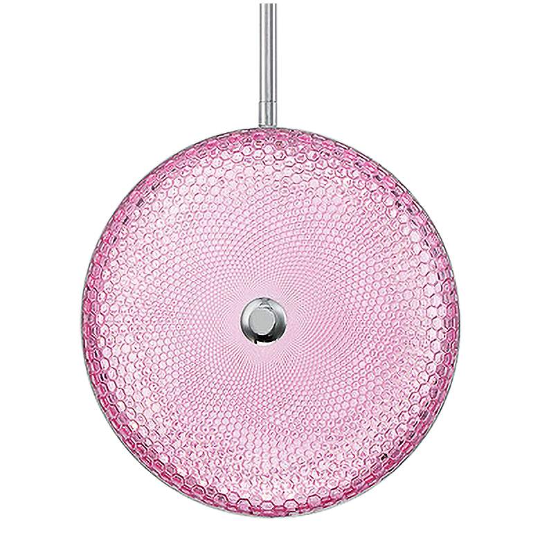 Image 3 Caledonia 10 inchW Pink Honeycomb Glass LED Mini Pendant Light more views