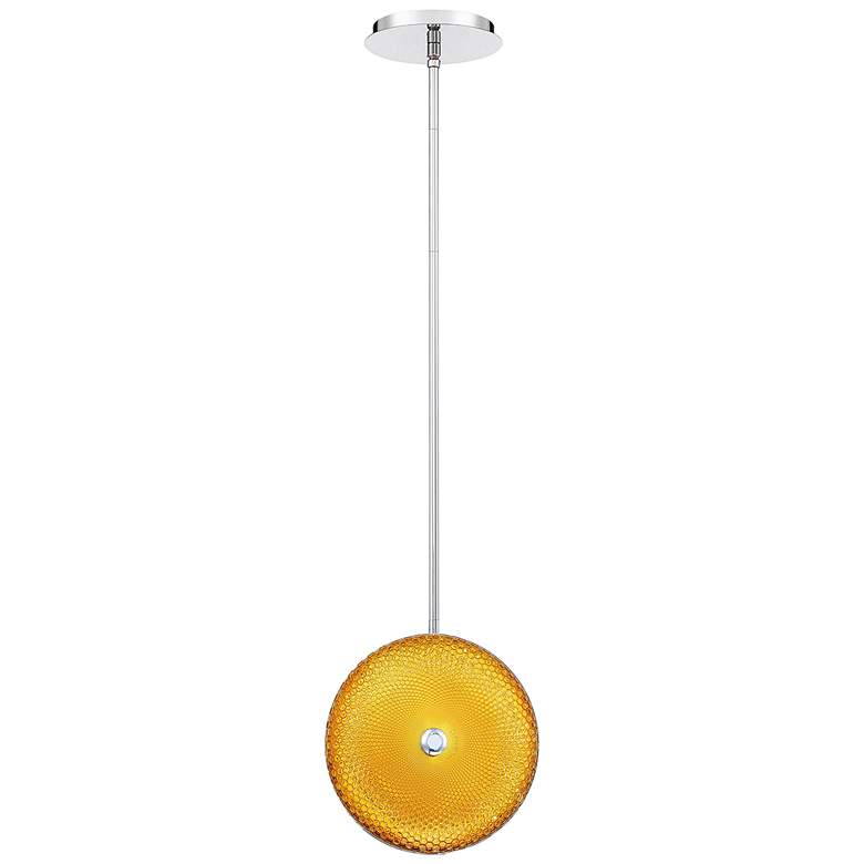 Image 2 Caledonia 10"W Yellow Honeycomb Glass LED Mini Pendant Light
