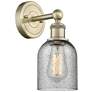 Caledonia 11.5"High Antique Brass Sconce With Charcoal Shade