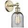 Caledonia 11.5"High Antique Brass Sconce With Charcoal Shade
