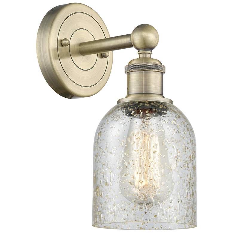Image 1 Caledonia 11.5"High Antique Brass Sconce With Mica Shade