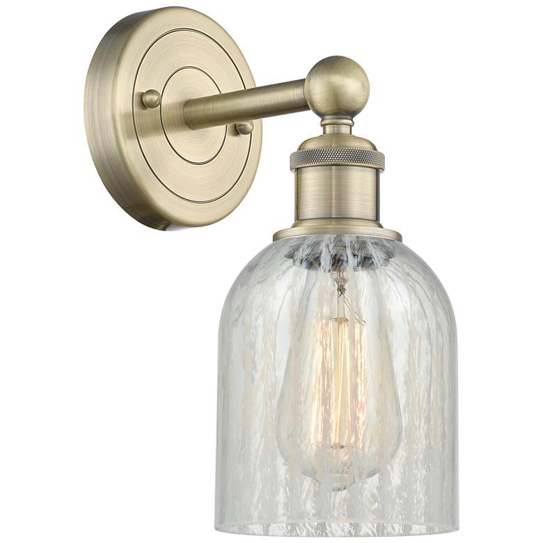Image 1 Caledonia 11.5"High Antique Brass Sconce With Mouchette Shade
