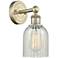 Caledonia 11.5"High Antique Brass Sconce With Mouchette Shade