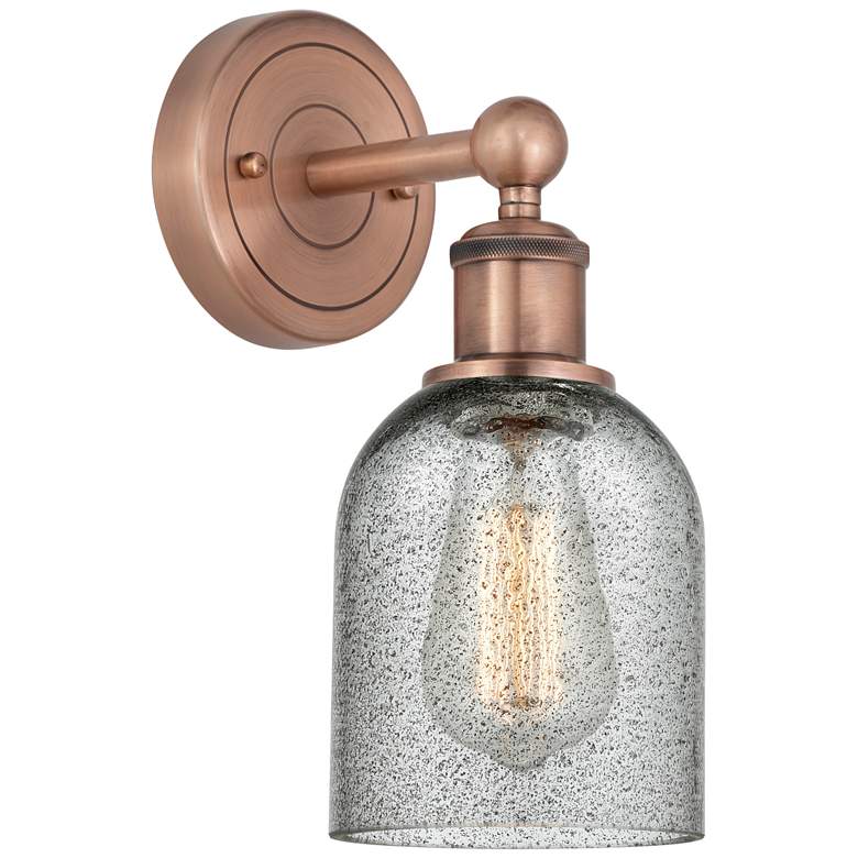 Image 1 Caledonia 11.5"High Antique Copper Sconce With Charcoal Shade