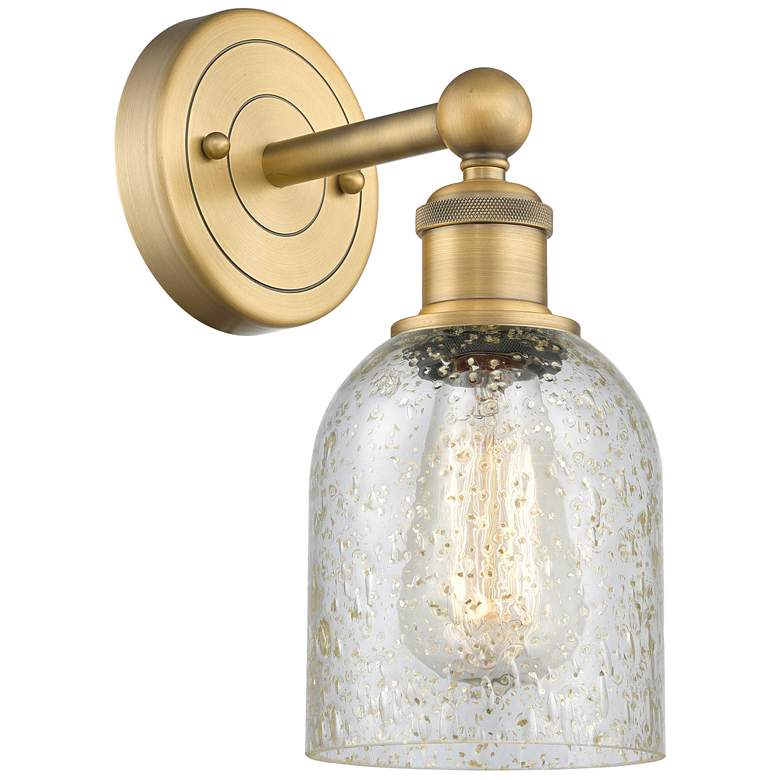Image 1 Caledonia 11.5"High Brushed Brass Sconce With Mica Shade