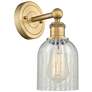 Caledonia 11.5"High Brushed Brass Sconce With Mouchette Shade