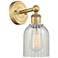 Caledonia 11.5"High Brushed Brass Sconce With Mouchette Shade