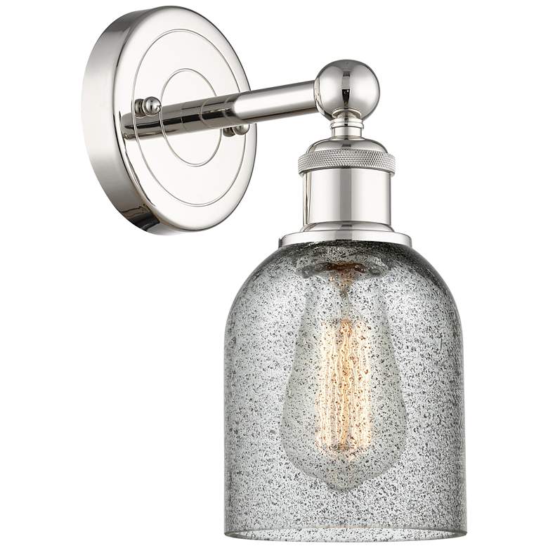 Image 1 Caledonia 11.5"High Polished Nickel Sconce With Charcoal Shade