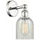 Caledonia 11.5"High Polished Nickel Sconce With Mouchette Shade