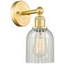 Caledonia 11.5"High Satin Gold Sconce With Mouchette Shade
