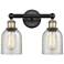 Caledonia 11 1/4" High Black Mica Glass 2-Light Wall Sconce