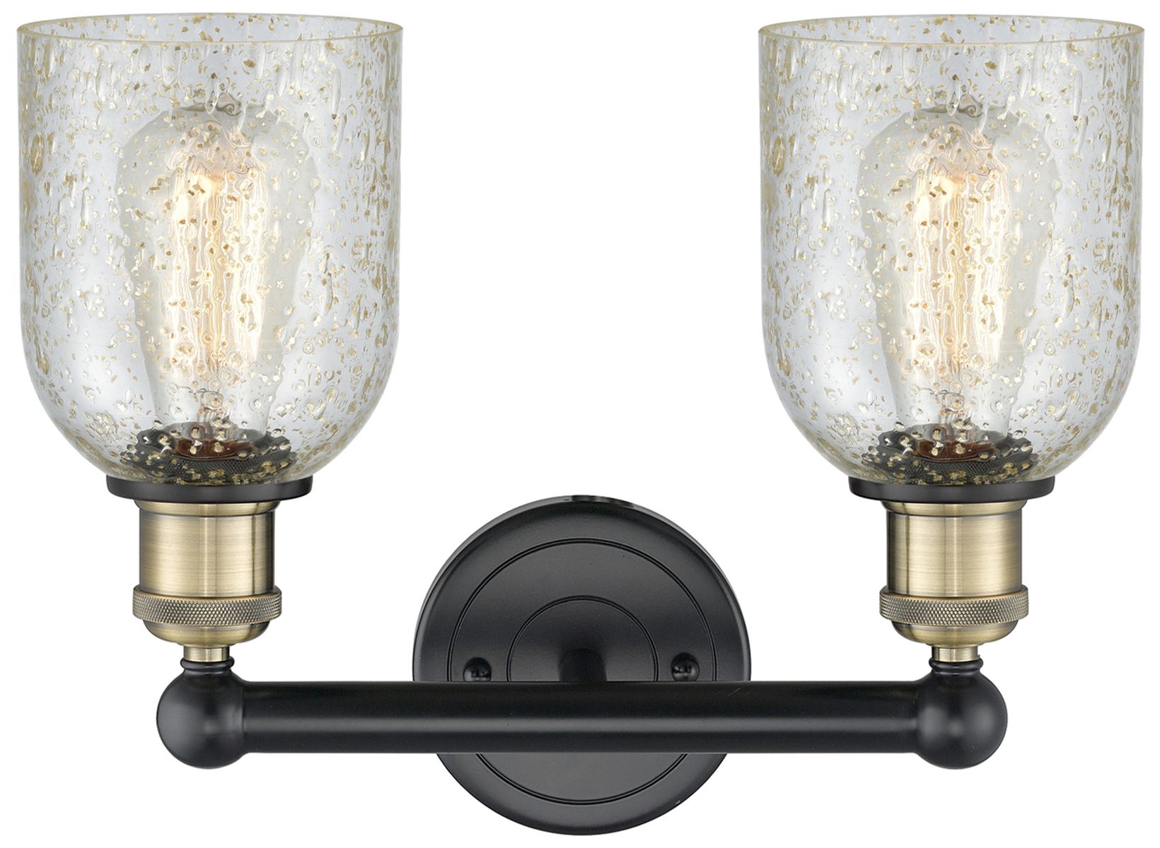 Image 2 Caledonia 11 1/4" High Black Mica Glass 2-Light Wall Sconce more views