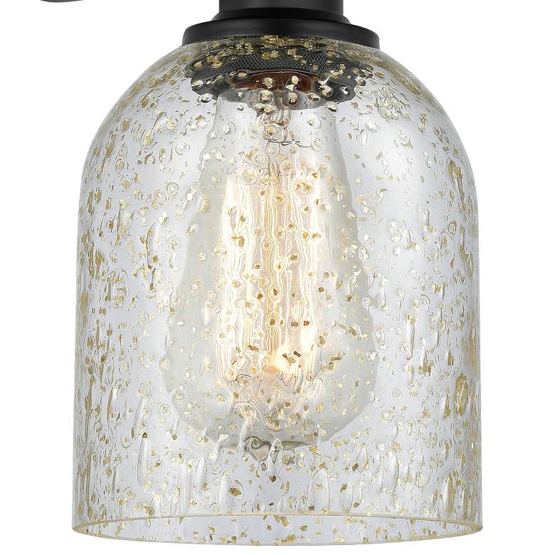 Image 2 Caledonia 11" High Matte Black Wall Sconce with Mica Glass more views