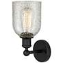 3_Caledonia 11" High Matte Black Wall Sconce with Mica Glass more views