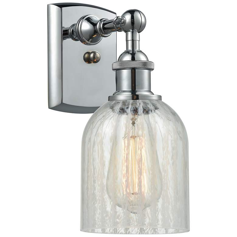 Image 1 Caledonia 11" High Polished Chrome Sconce w/ Mouchette Glass