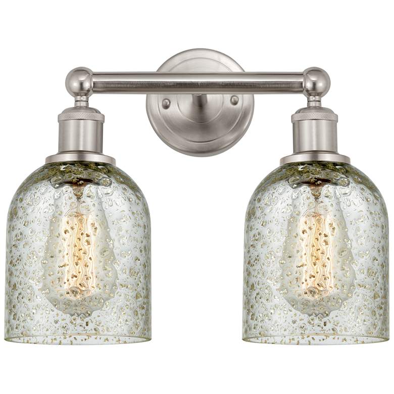 Image 1 Caledonia 14" 2-Light Brushed Satin Nickel Bath Light w/ Mica Shade