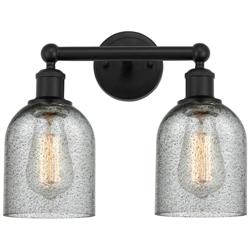 Caledonia 14" 2-Light Matte Black Bath Light w/ Charcoal Shade